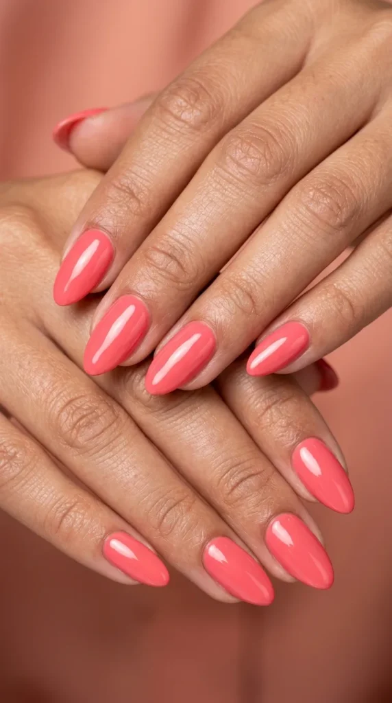 Coral Pink Summer Nails