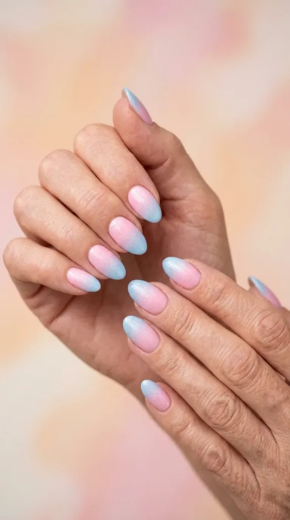 Cotton candy gradient nails