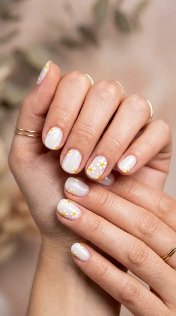 Daisy Accent Nails