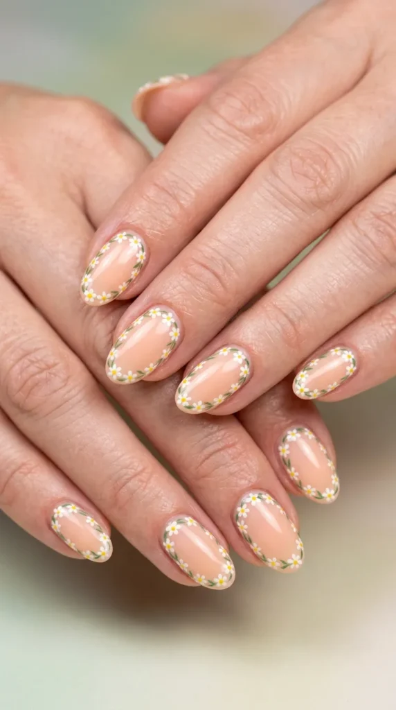 Daisy Chain Wrap Nail Art