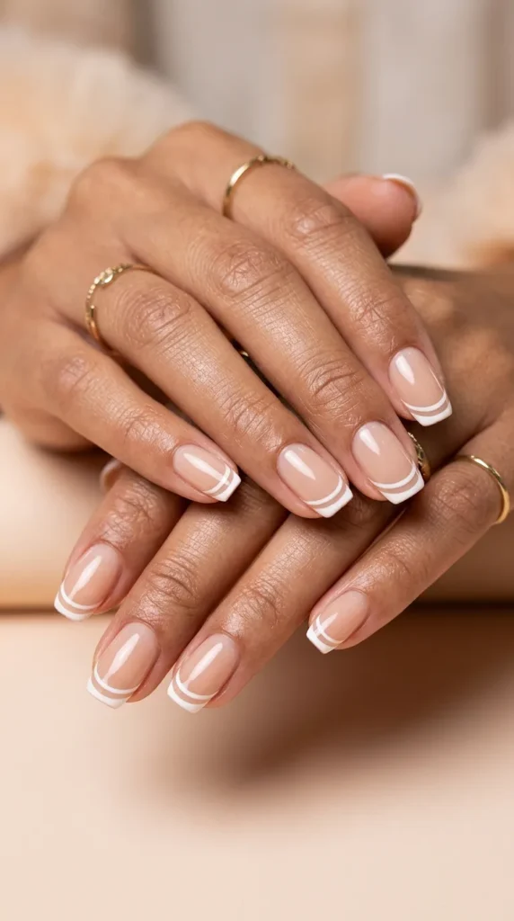 Double French Tip Nails