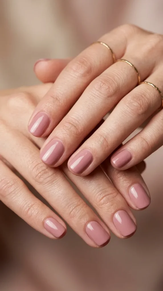 Dusty Rose Minimal Nails