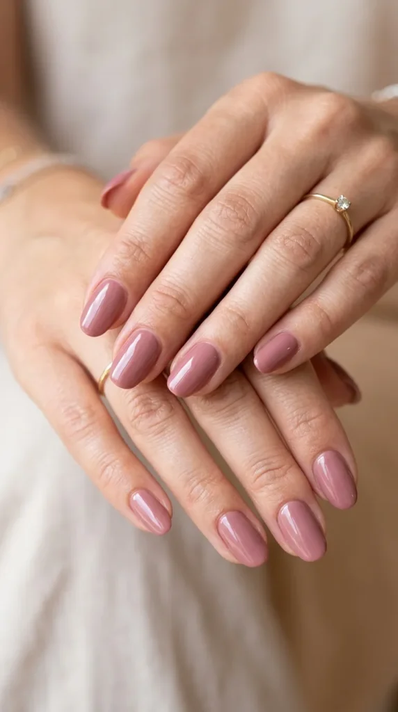 dusty rose travel-friendly nails