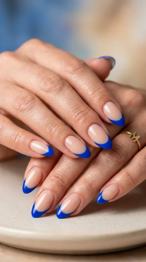 Electric Blue French Tips