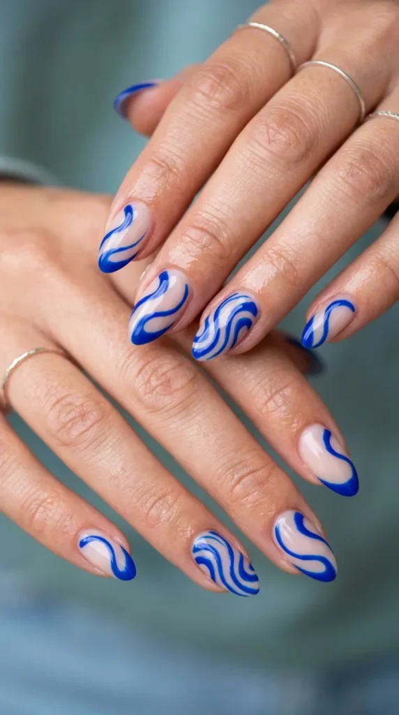Electric Blue Swirl Design