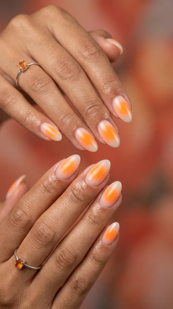 Electric Tangerine Aura Nails