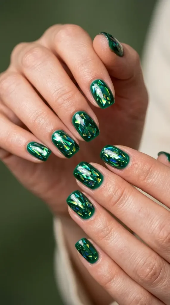 Emerald Glass Nails