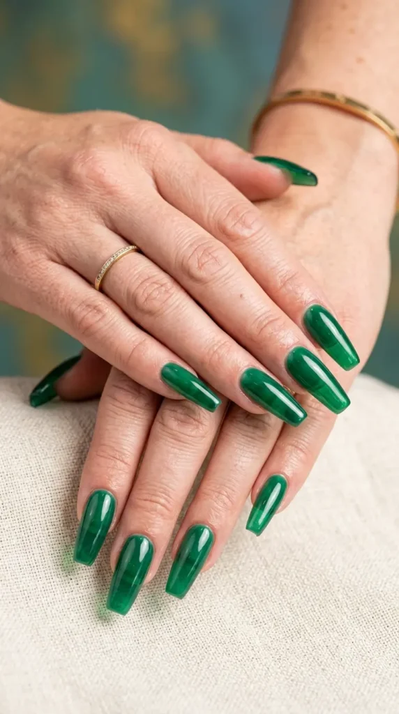 Emerald Jelly Acrylic Nails
