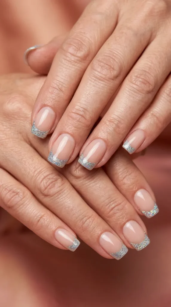 Fine Glitter French Tips