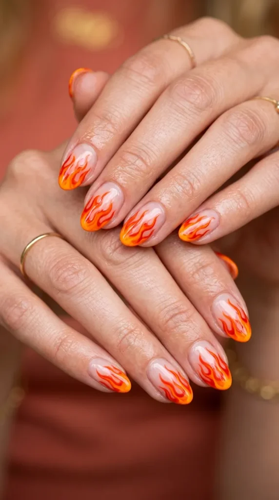 Flame summer nails