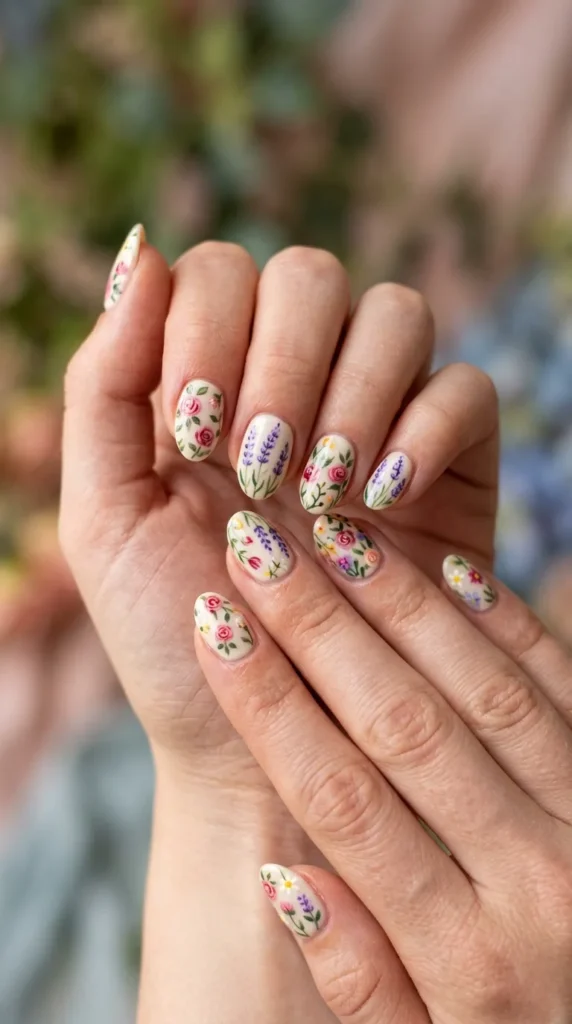 Floral garden mix (tiny roses + lavender detailing)
