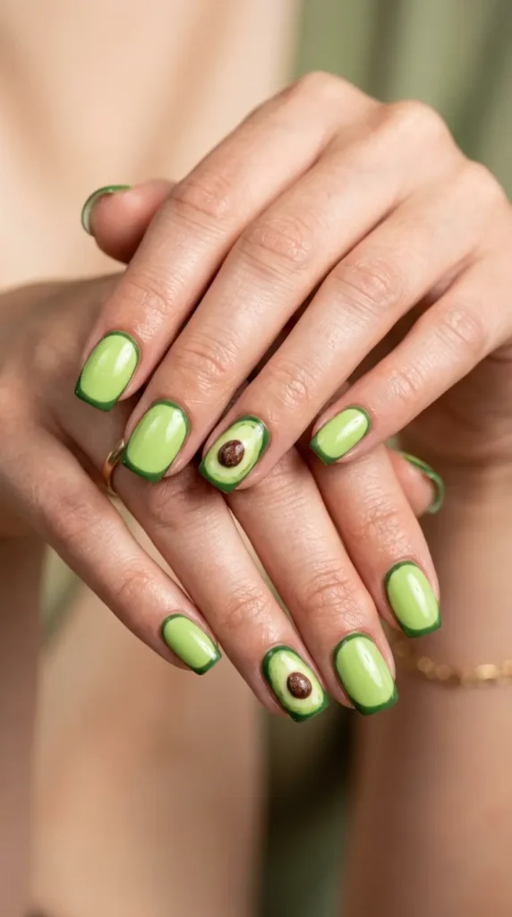 Fresh Avocado Nail Art