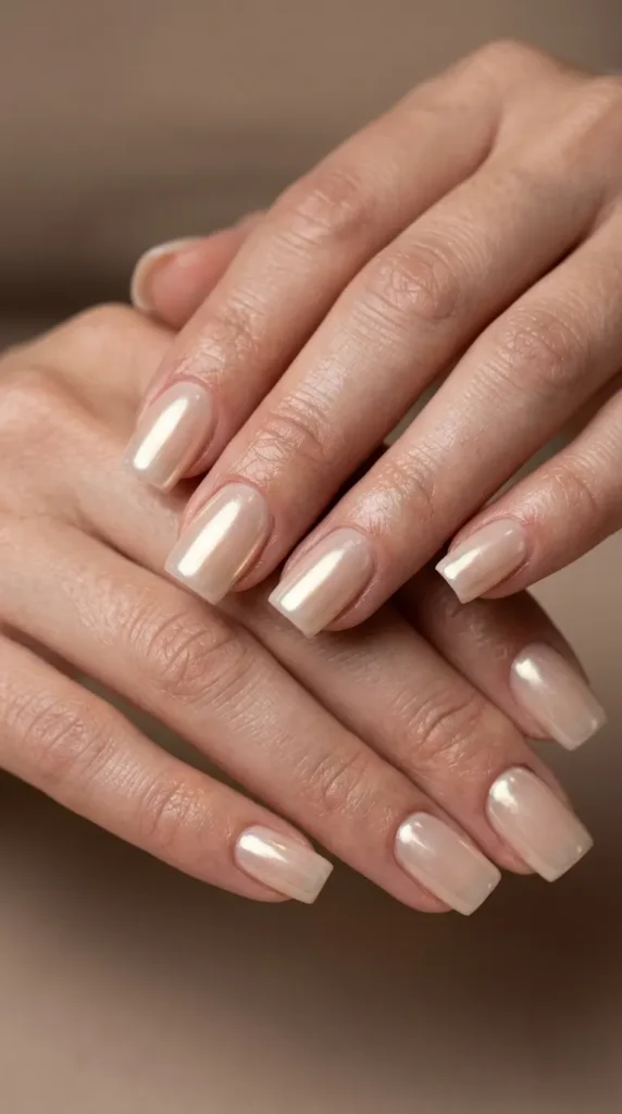 Glazed Donut Chrome Square Nails