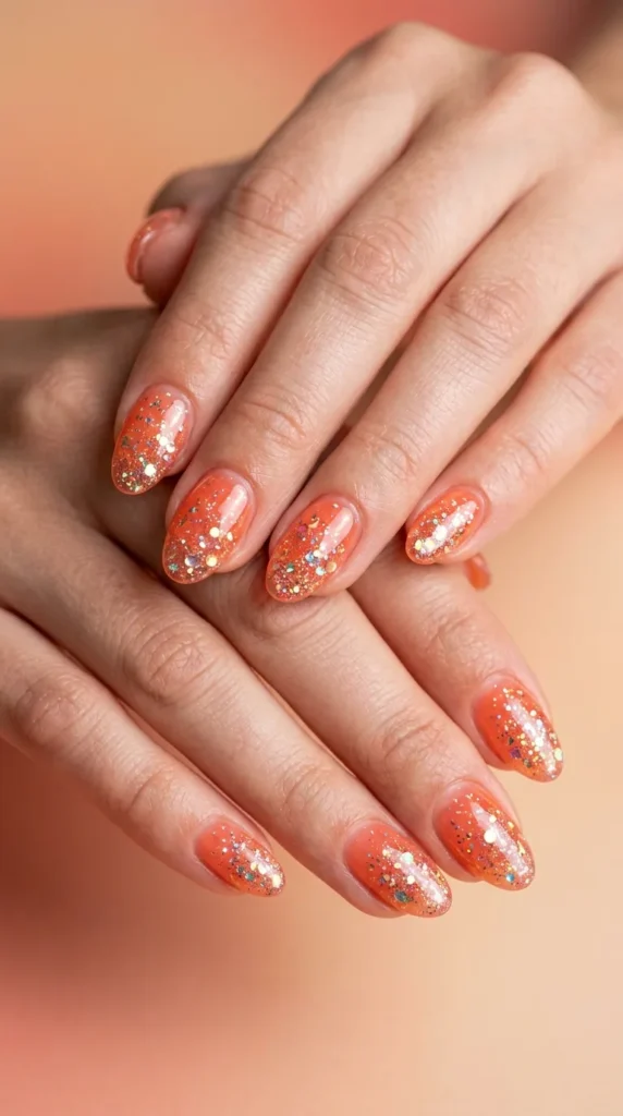 Glitter jelly nails
