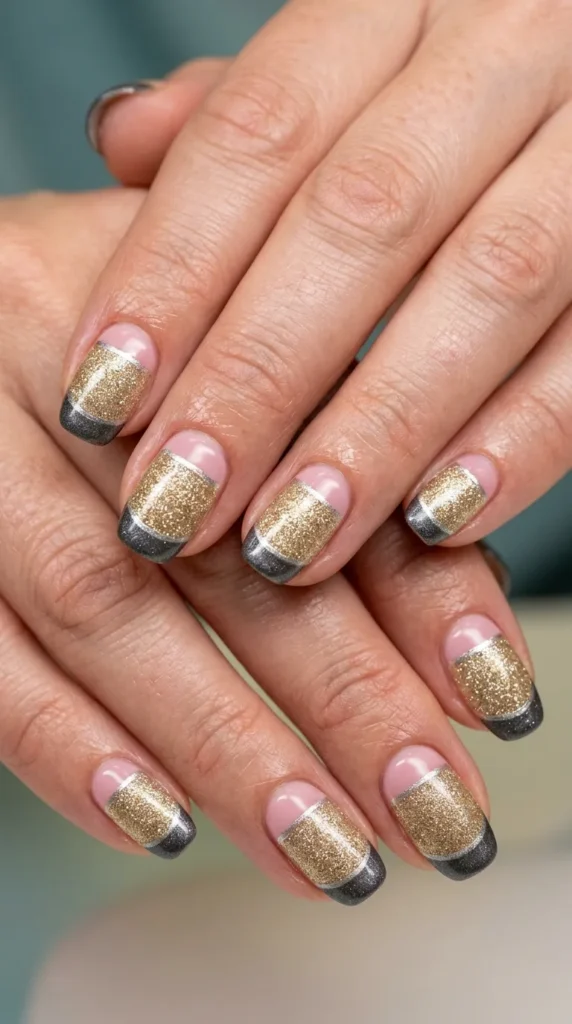 Glitter Pencil French Tips