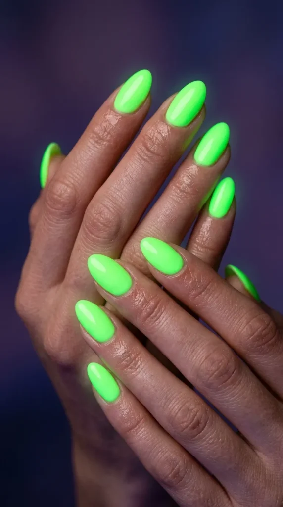 glow-in-the-dark neon nails