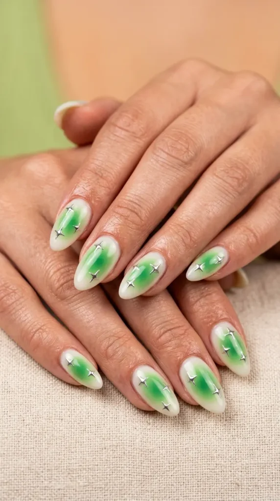Green Aura with Chrome Stars