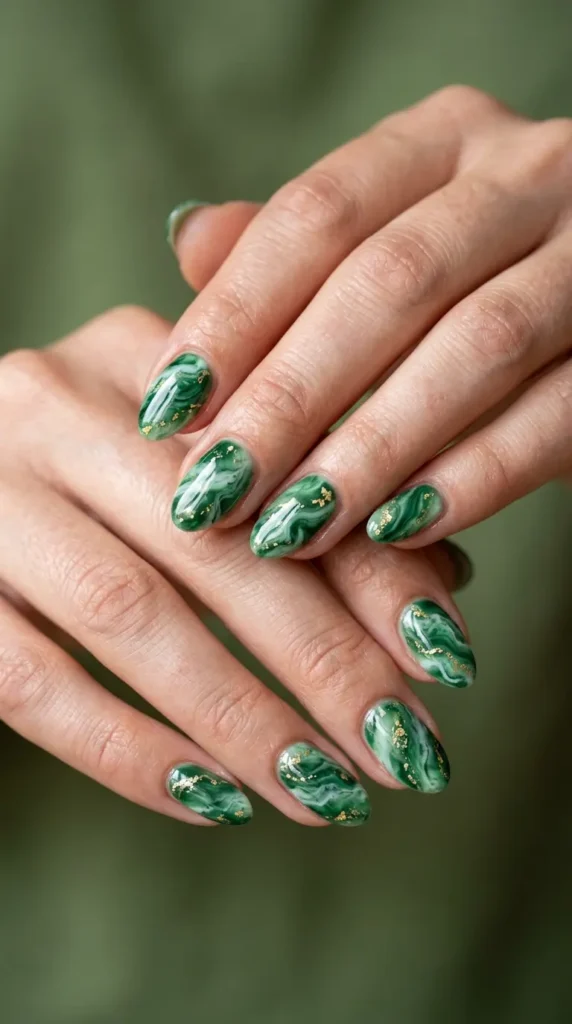 Green Marble Nails