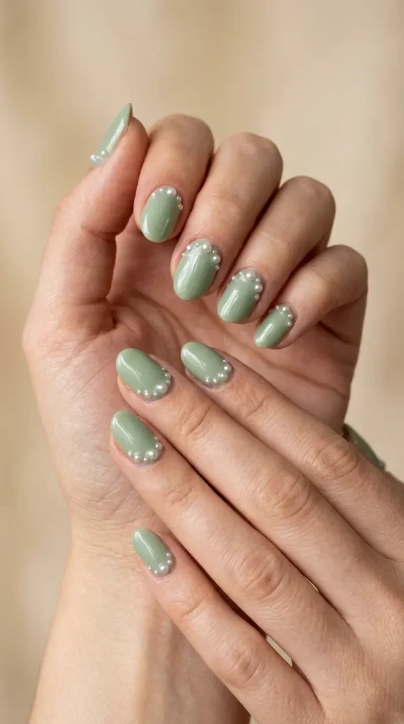 Green Pearlcore Nails