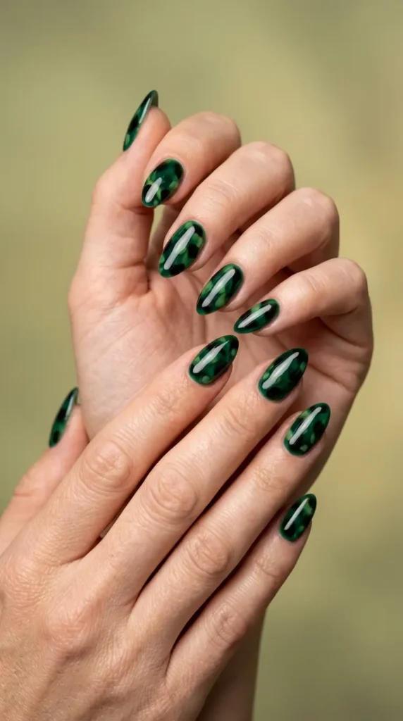 Green Tortoiseshell Nails