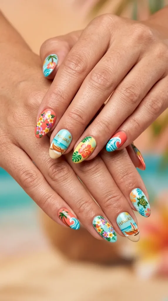 Hawaiian Vacation Nails