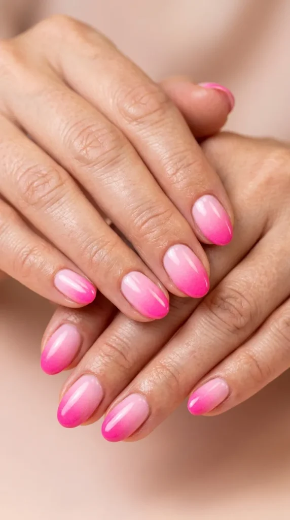 Hot Pink Airbrush Nails