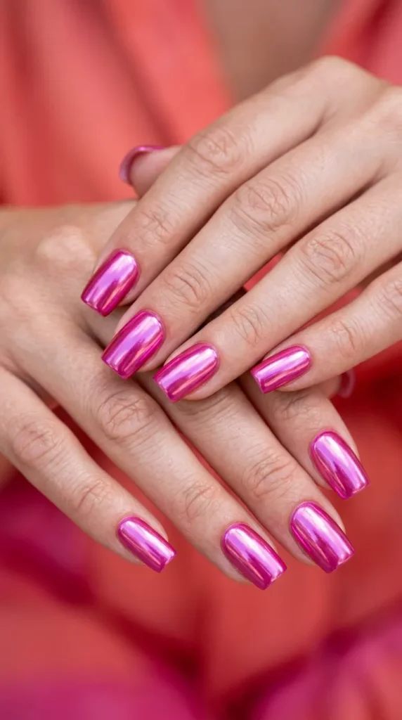 Hot Pink Chrome Squares