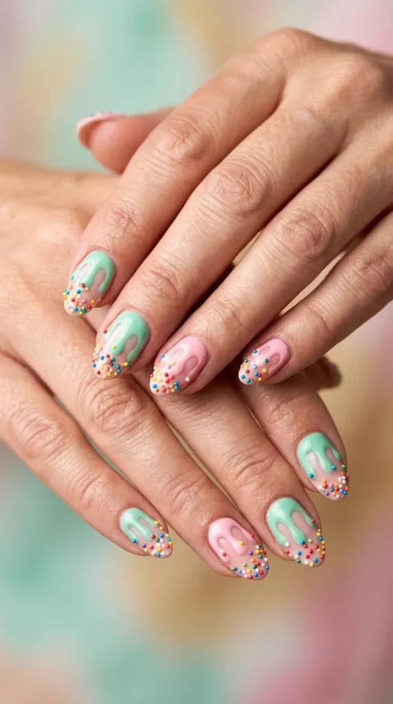 Ice Cream Sprinkle Nails