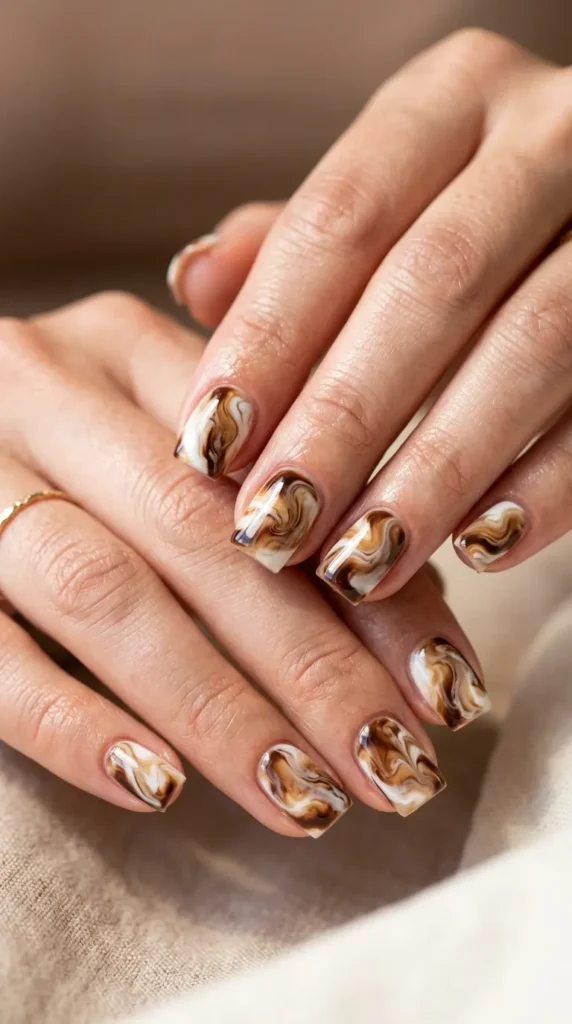 Iced Coffee Square Nails
