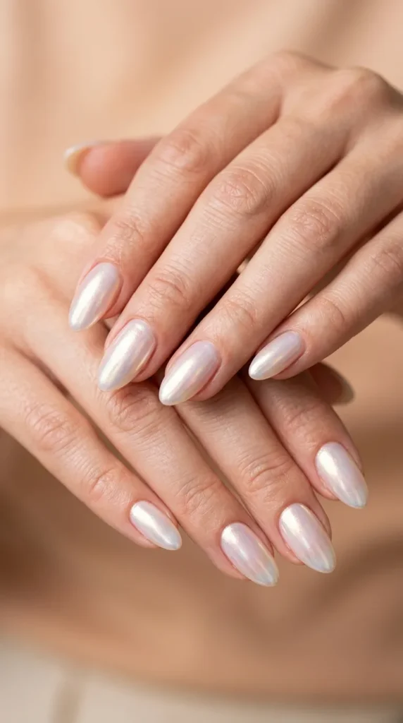 Iridescent Pearl Nails