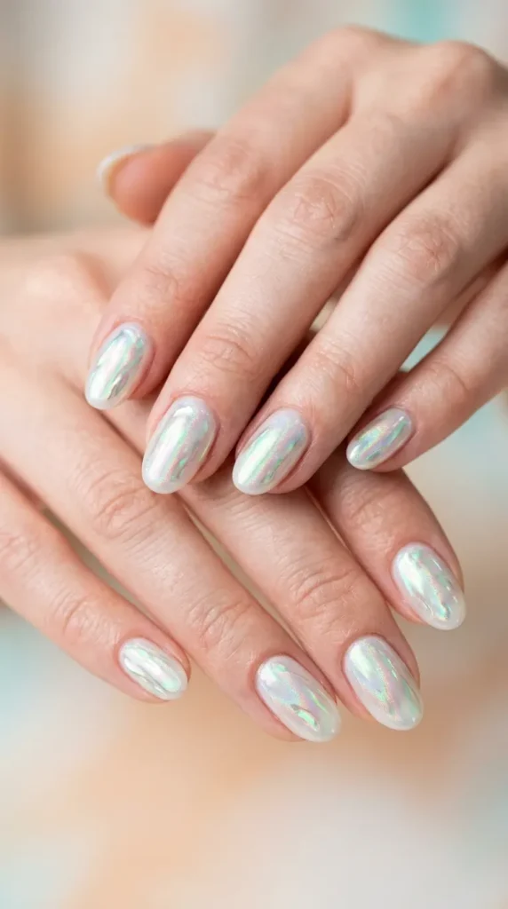 Iridescent Shell Nails