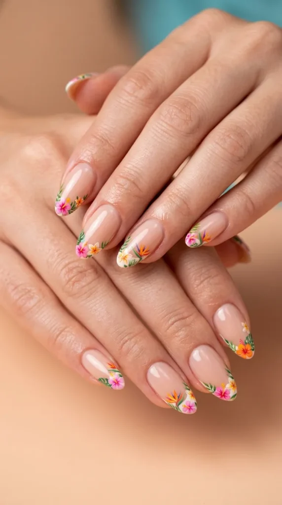 Island Flower French Tips