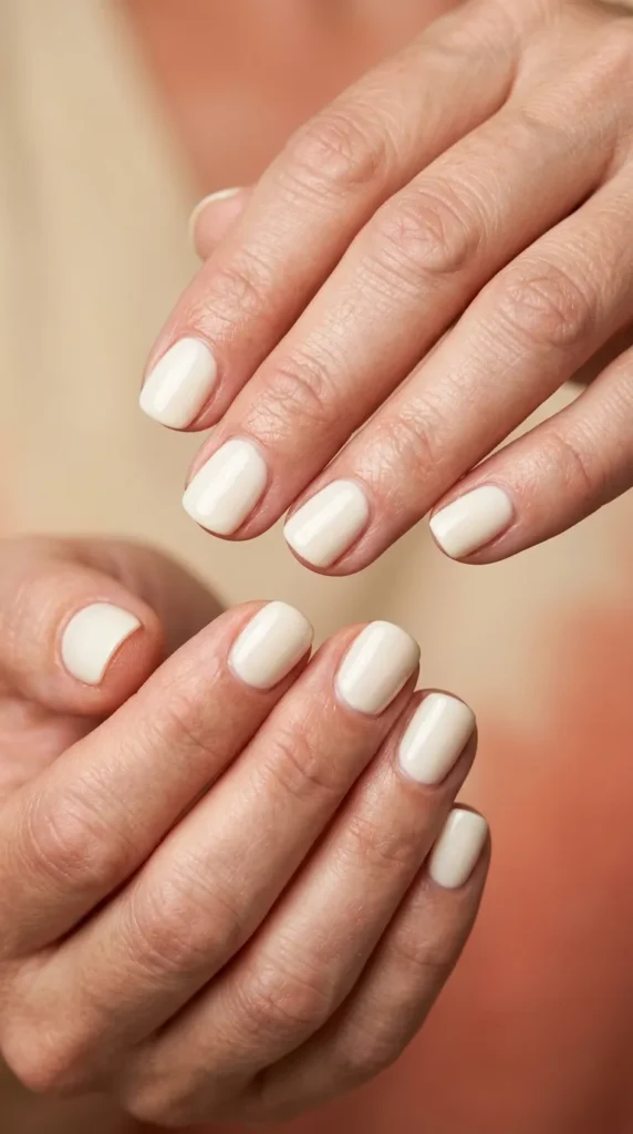 Ivory White Short Nails