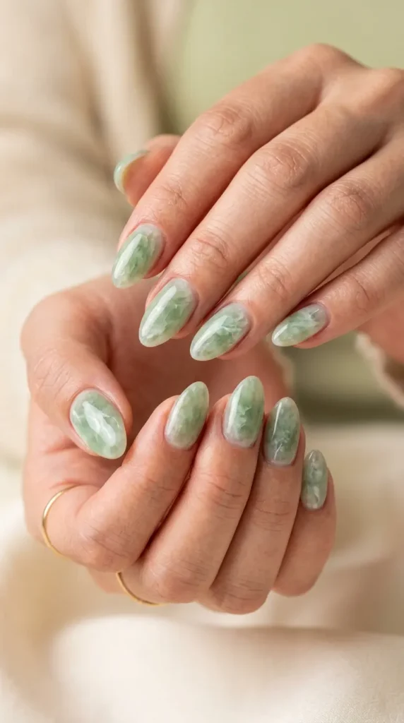 Jade Gemstone Nails