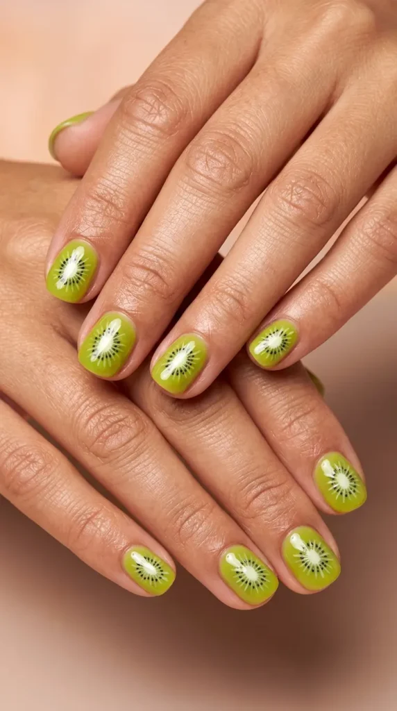 Kiwi Green Summer Nails