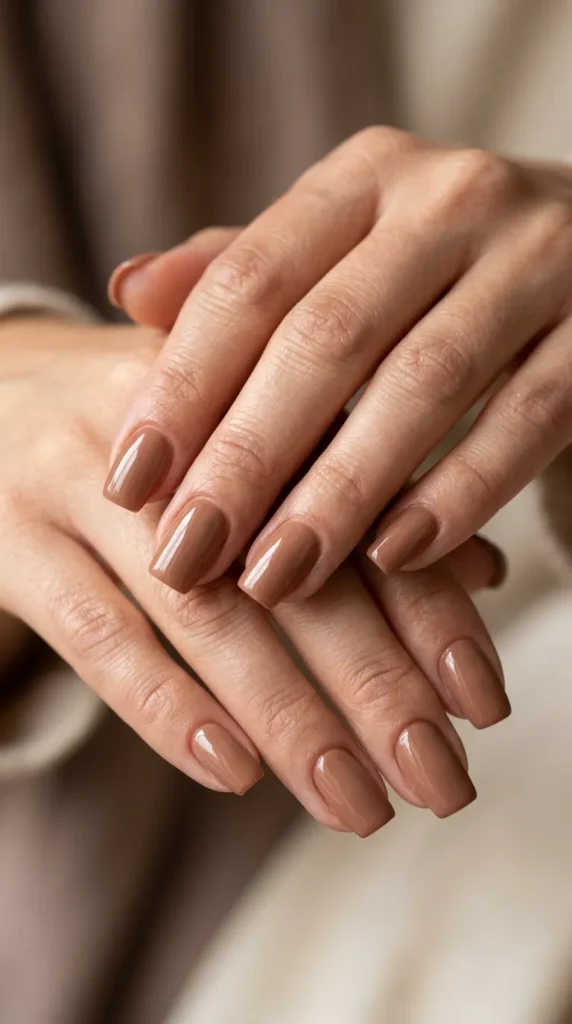 Latte Brown Nails