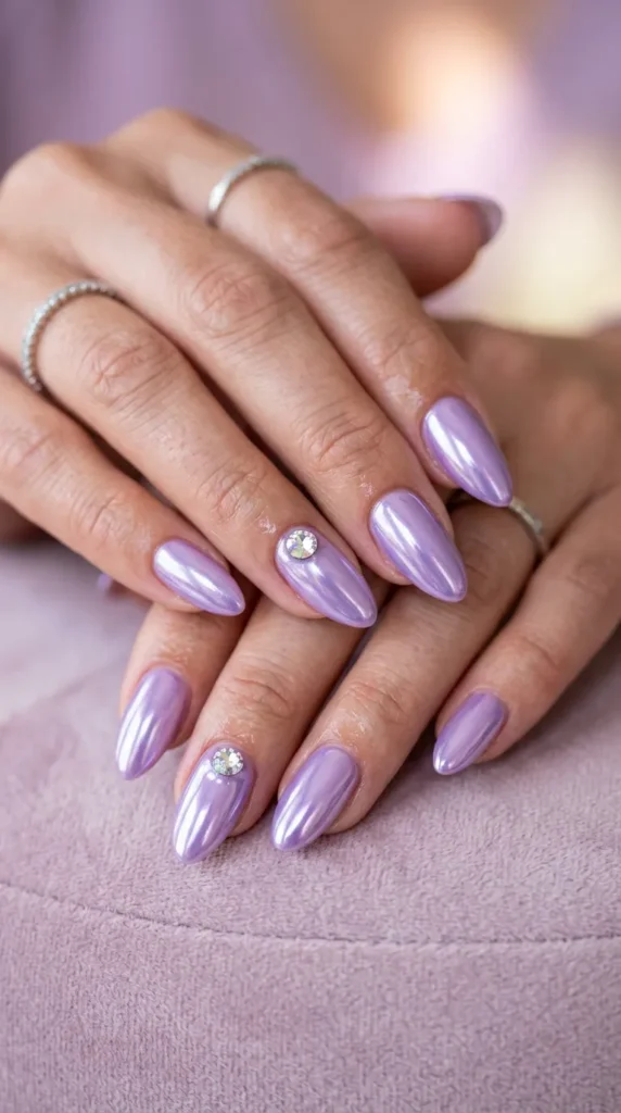 Lavender Chrome with Rhinestone Accent