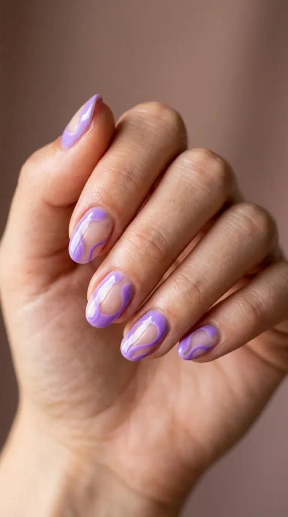 Lavender Negative Space Nails