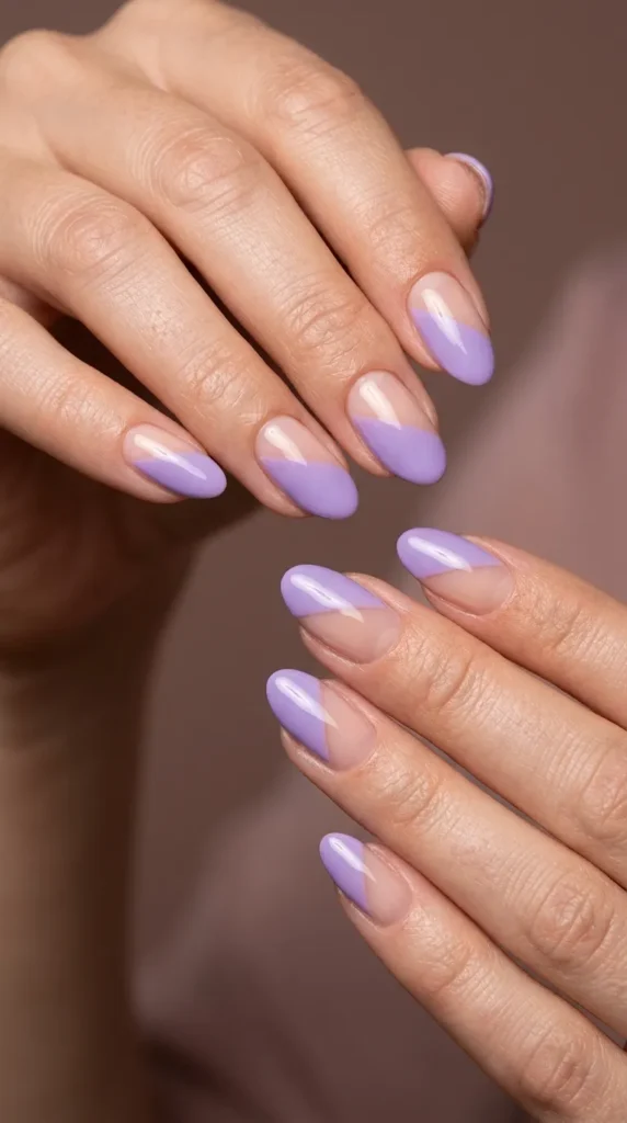 Lavender & Nude Minimalist Nails