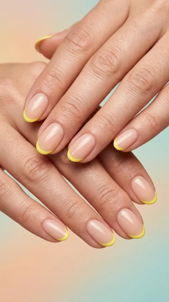 Lemon micro French tips