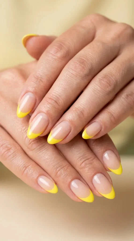 Lemon Yellow French Tips