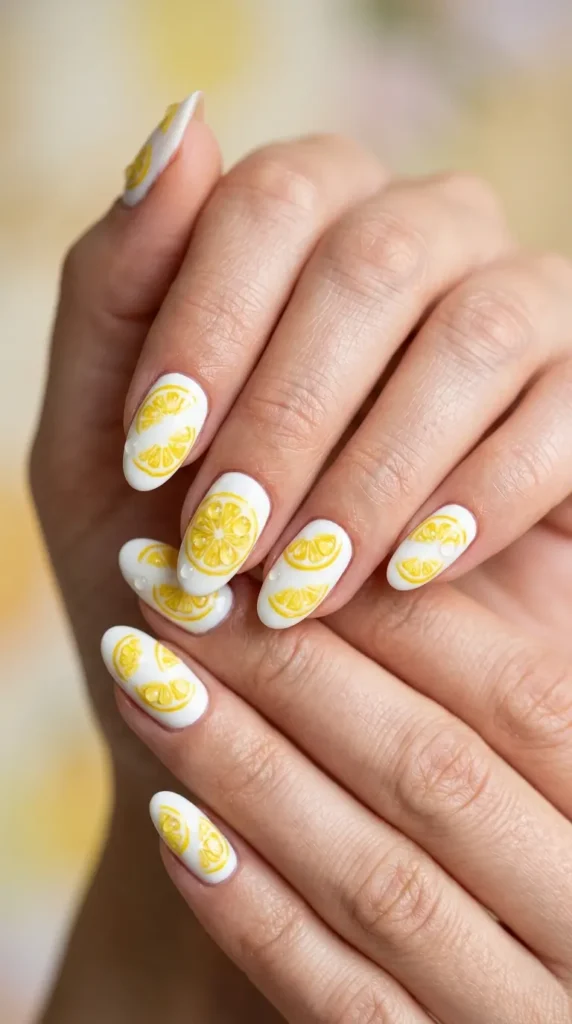 Lemon Zest Nail Art