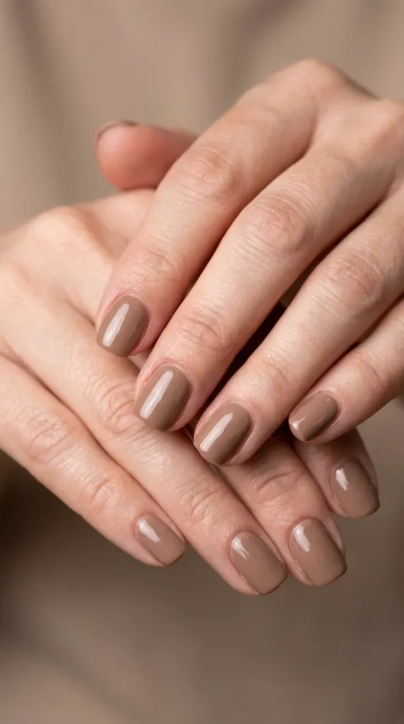 Light Mocha Short Nails