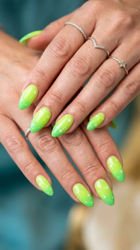 Lime Green Aura with Stars