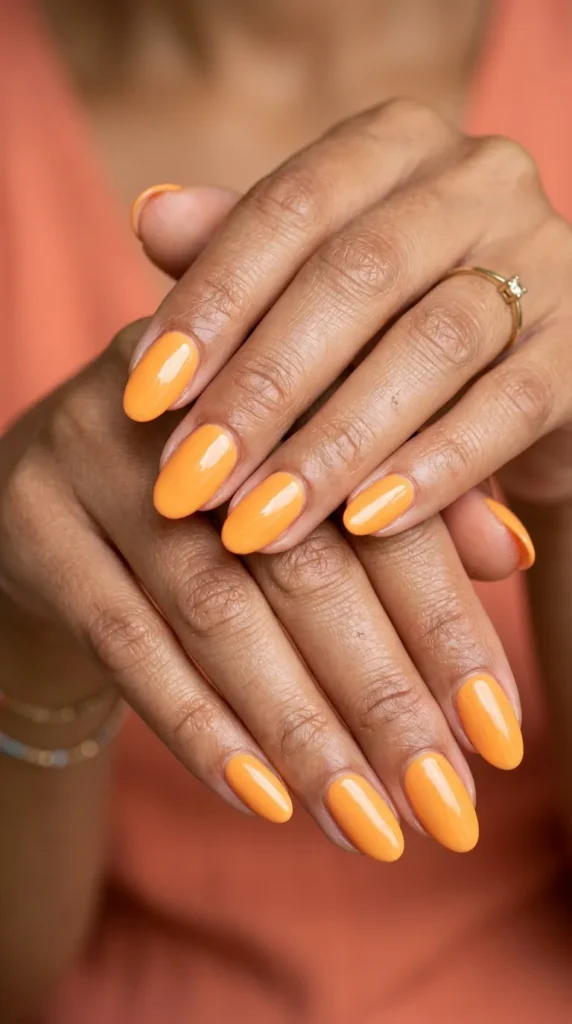 Mango Sorbet Summer Nails