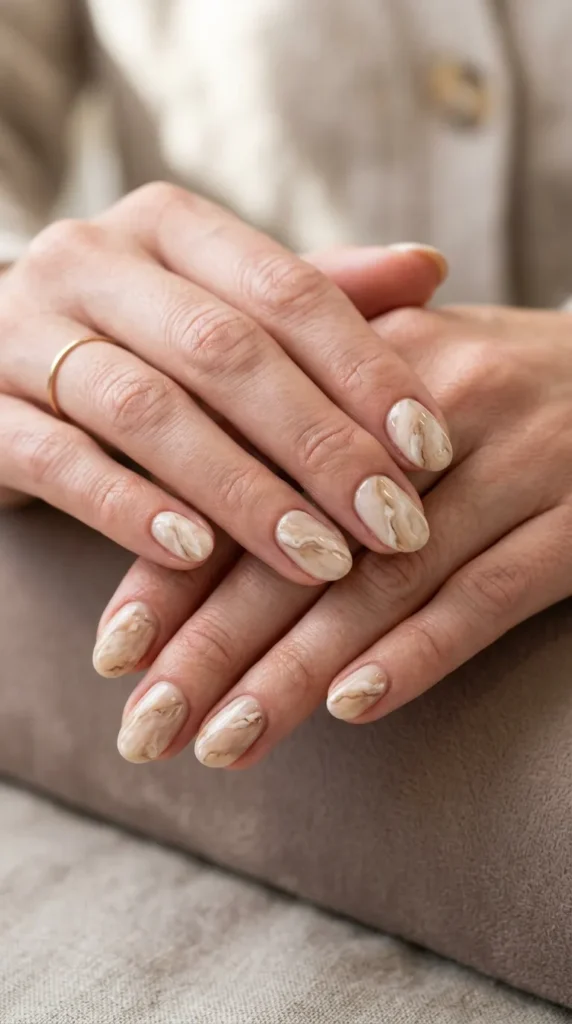 Marble Nude Nails