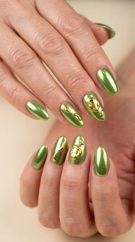 Matcha Chrome with Gold Accents
