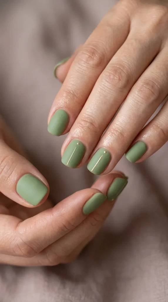 Matcha Green Minimalist Nails