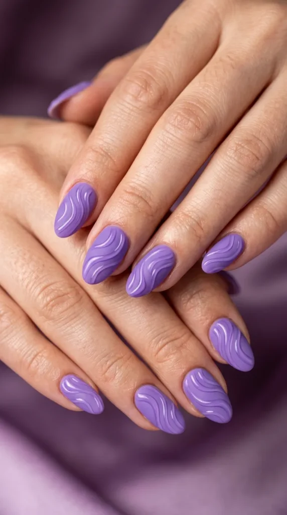 Matte Lavender with Glossy Waves