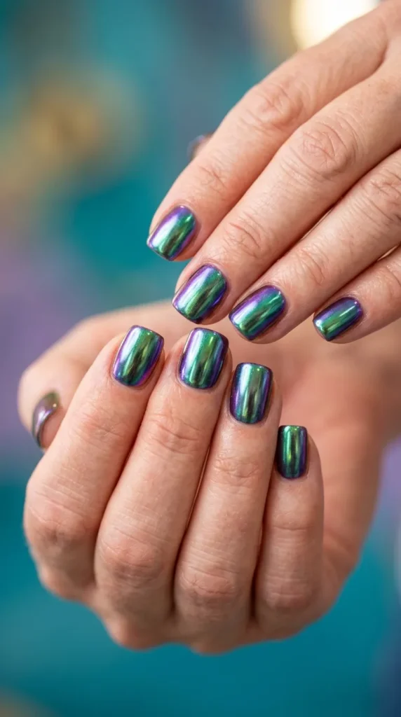 Mermaid Chrome Nails